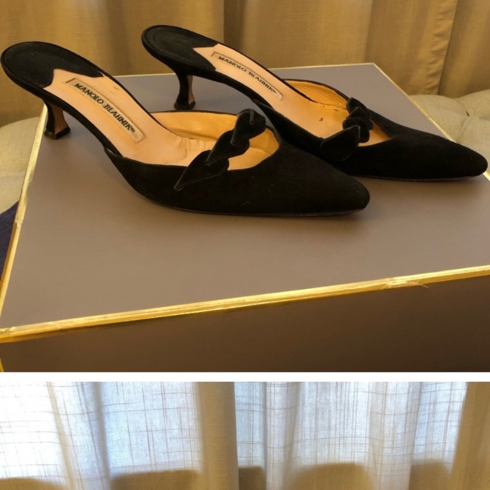 Manolo Blahnik Kitten Heel Mules